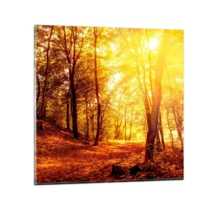 Tablou pe sticlă - Spre o poiană de aur - 50x50 cm