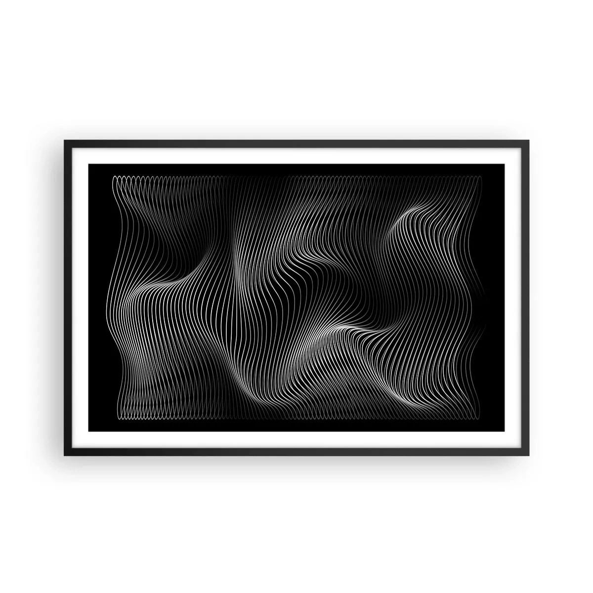 Poster în ramă neagră - Dansul luminii în spațiu - 91x61 cm