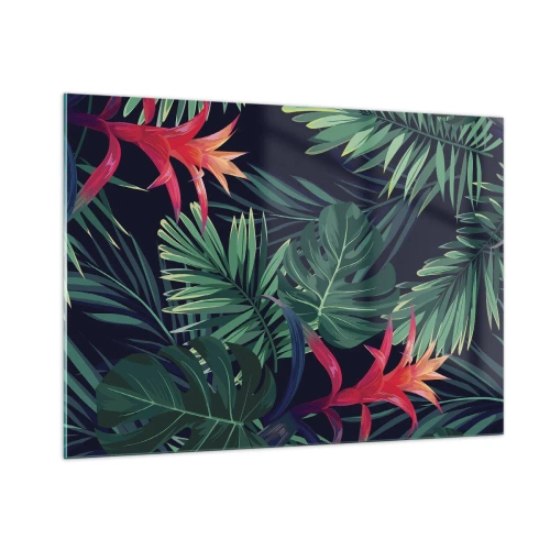 Tablou pe sticlă - Flacăra verde - 100x70 cm