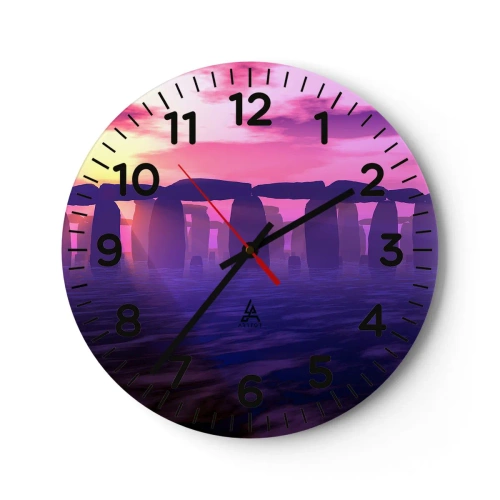 Ceas de perete - Ceas pe sticlă - Mister în zori de zi în ceață - 40x40 cm