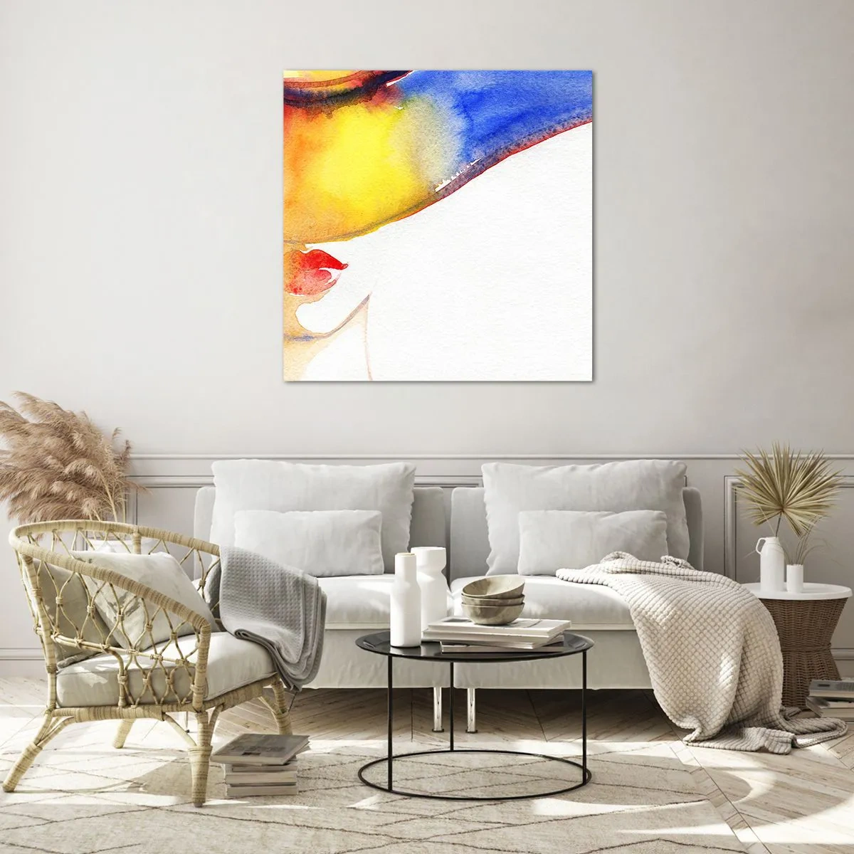 Tablou pe sticlă - Portretul unei doamne    - 70x70 cm