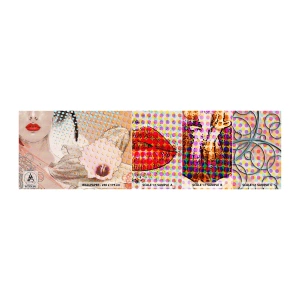 Mostră tapet autocolant Deluxe Sticker - Eroină de benzi desenate - Abstracția, Chipul de femeie, Bucată - 100x30 cm