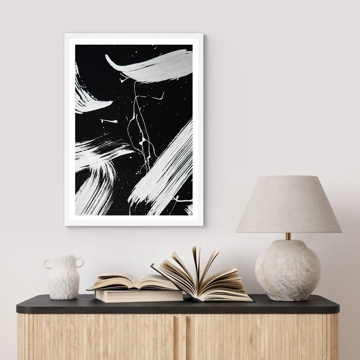 Poster în ramă albă - Abisul întunericului - 61x91 cm