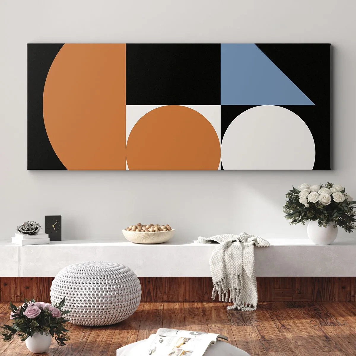Tablou pe pânză - Sistem de figuri - 100x40 cm