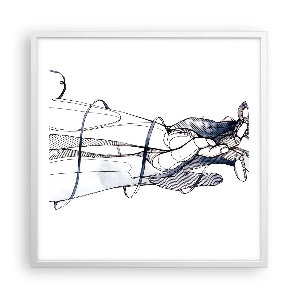Poster în ramă albă - Un studiu al atingerii - 60x60 cm