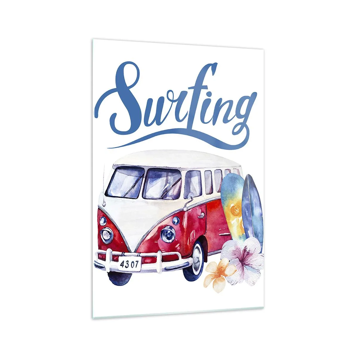 Tablou pe sticlă - Un clasic pentru surferi - 70x100 cm