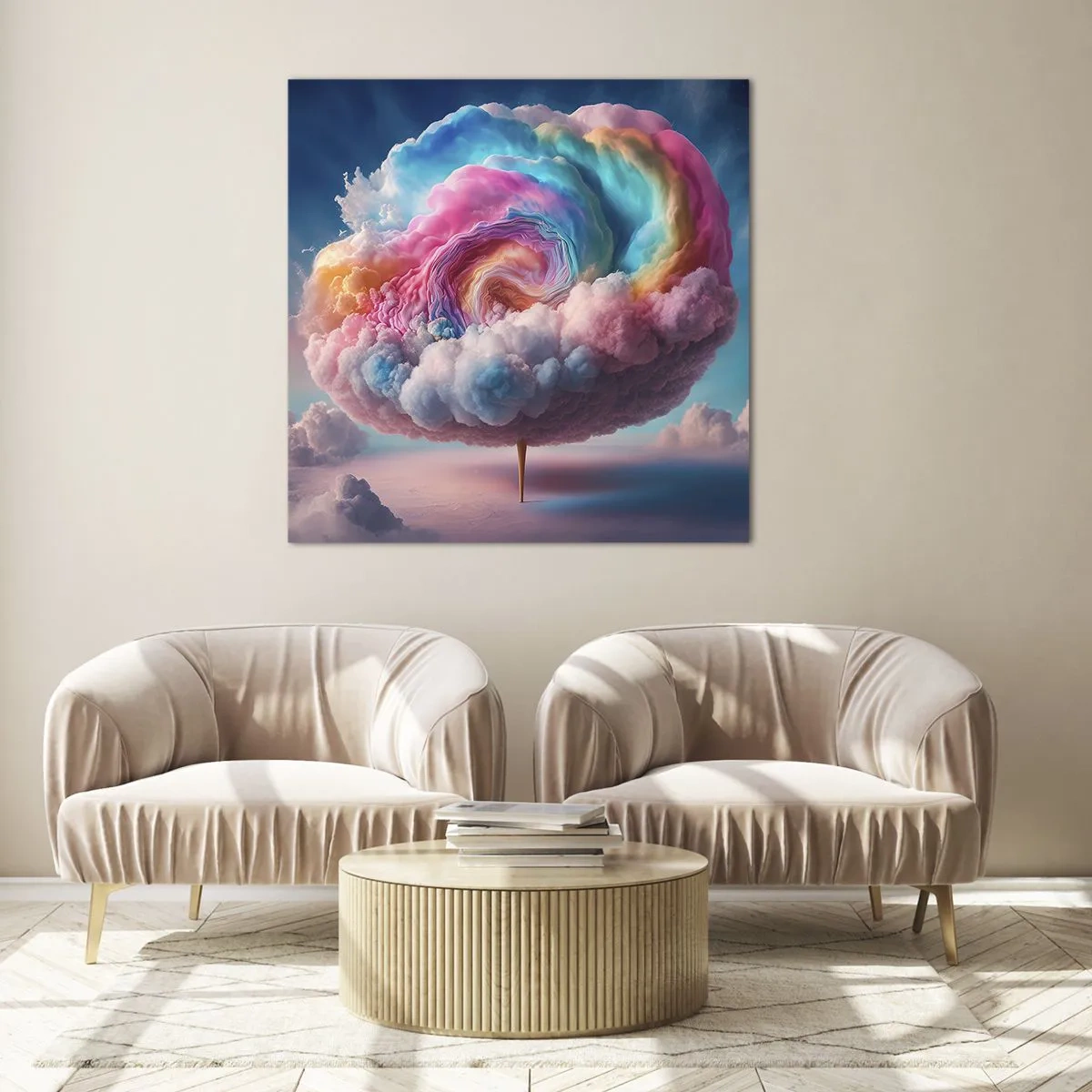 Tablou pe sticlă - Visul unui parc de distracții - 40x40 cm