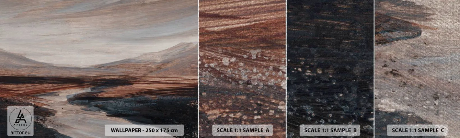 Mostră tapet Premium Canvas -  Valea liniștită - Peisaj, Peisaj, Bucată - 100x30 cm