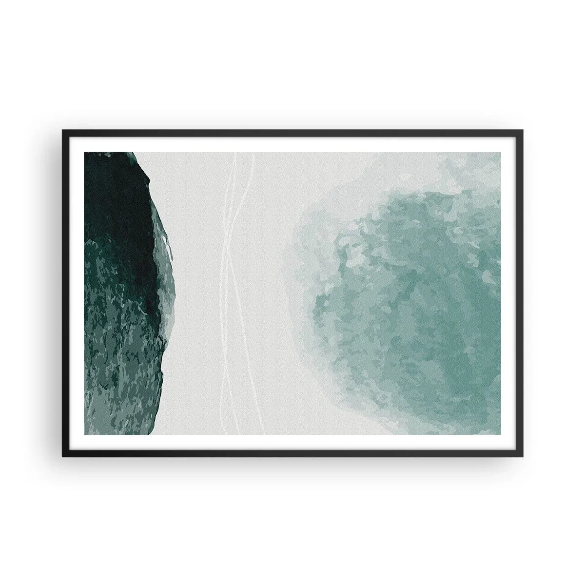 Poster în ramă neagră - Întâlnire cu ceața - 100x70 cm