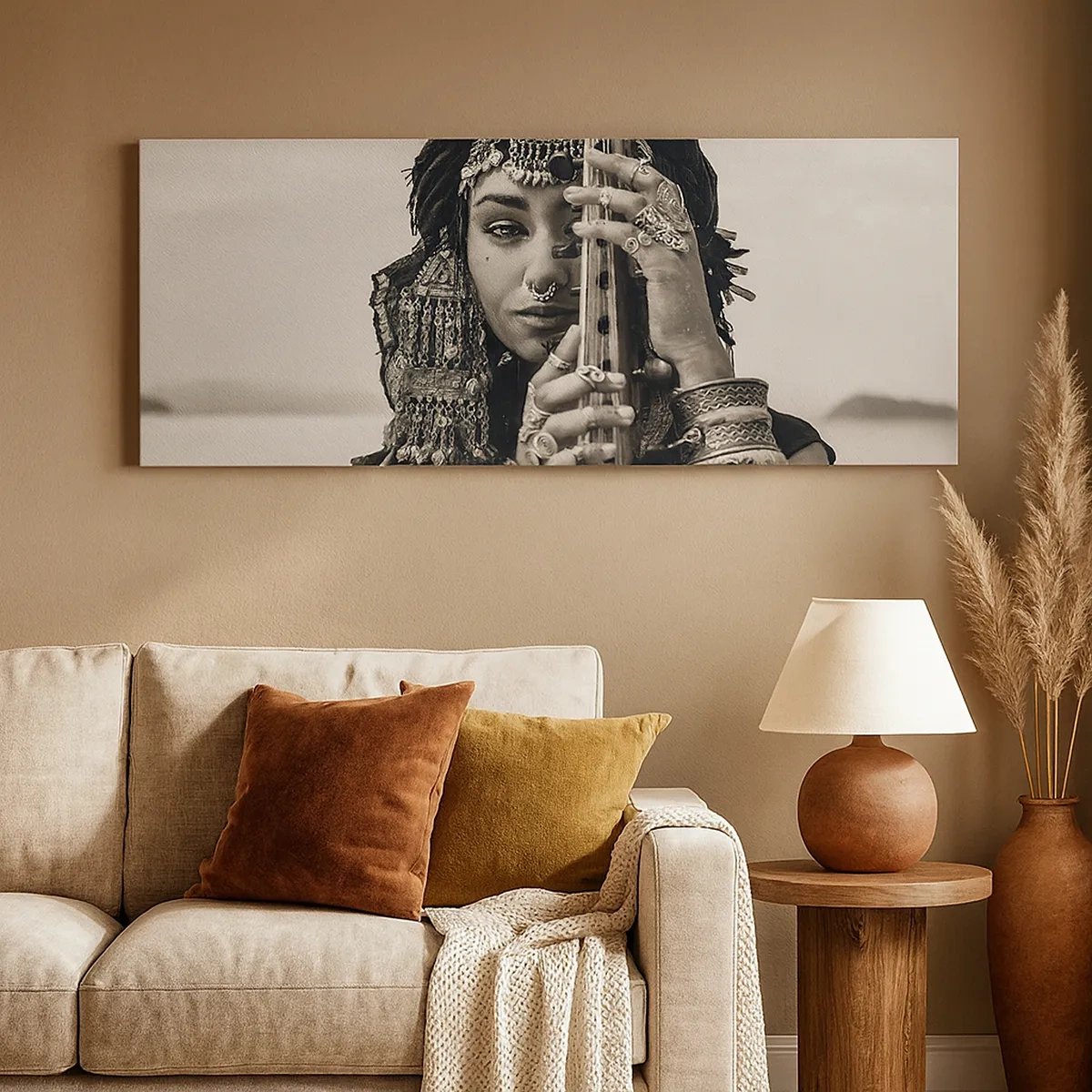 Tablou pe pânză - Muzica orientală în sine - 30x30 cm