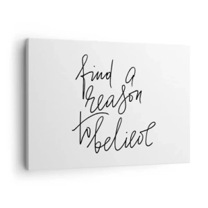 Tablou pe pânză Canvas - Un citat motivațional într-un stil minimalist - 70x50cm - Este posibil - Decorațiune modernă pentru perete pentru living și dormitor ARTTOR