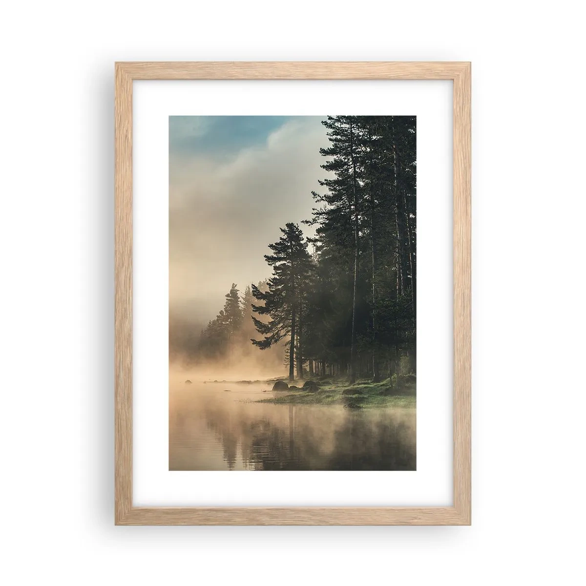 Poster în ramă de stejar deschis - Nașterea unei zile - 30x40 cm