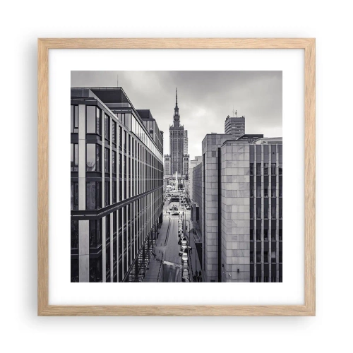 Poster în ramă de stejar deschis - Vale citadină din Varșovia - 40x40 cm