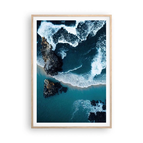 Poster în ramă de stejar deschis - Înfășurate în valuri - 70x100 cm