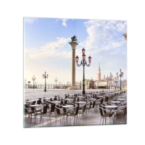 Tablou pe sticlă - Poftiți, totul e gata - 50x50 cm