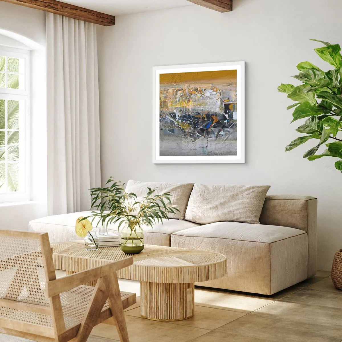 Poster în ramă albă - Totul va fi bine - 60x60 cm