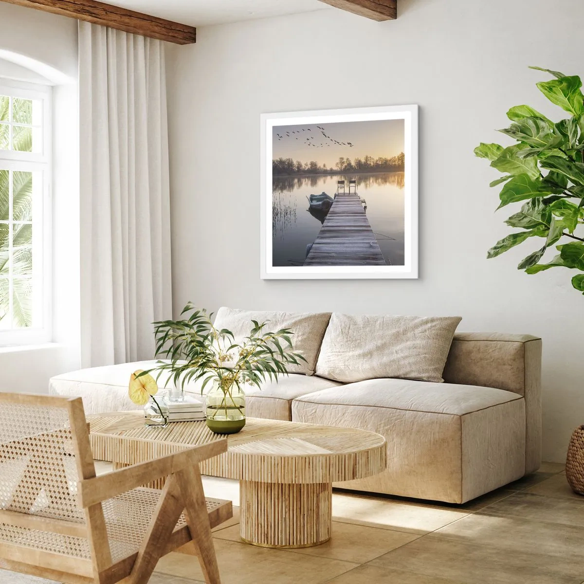 Poster în ramă albă - O să mă întorc în curând - 60x60 cm