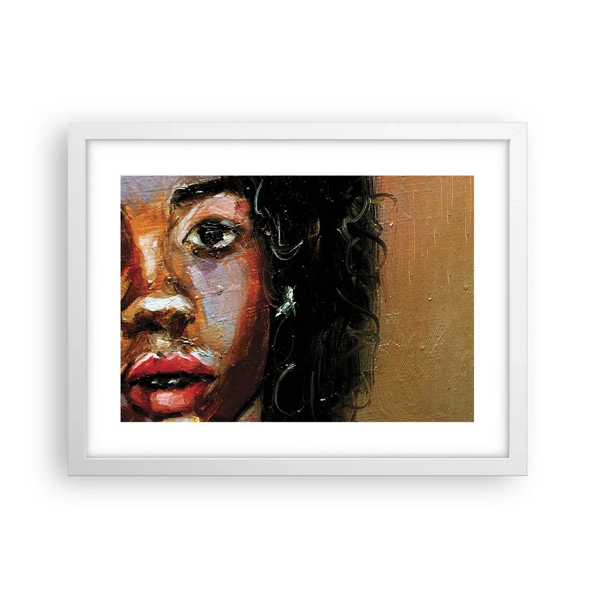 Poster în ramă albă - Negru și strălucire - 40x30 cm