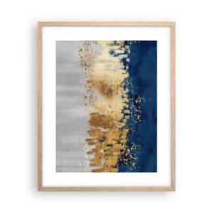 Poster în ramă de stejar deschis - Compoziție modernă cu bliț - 40x50 cm