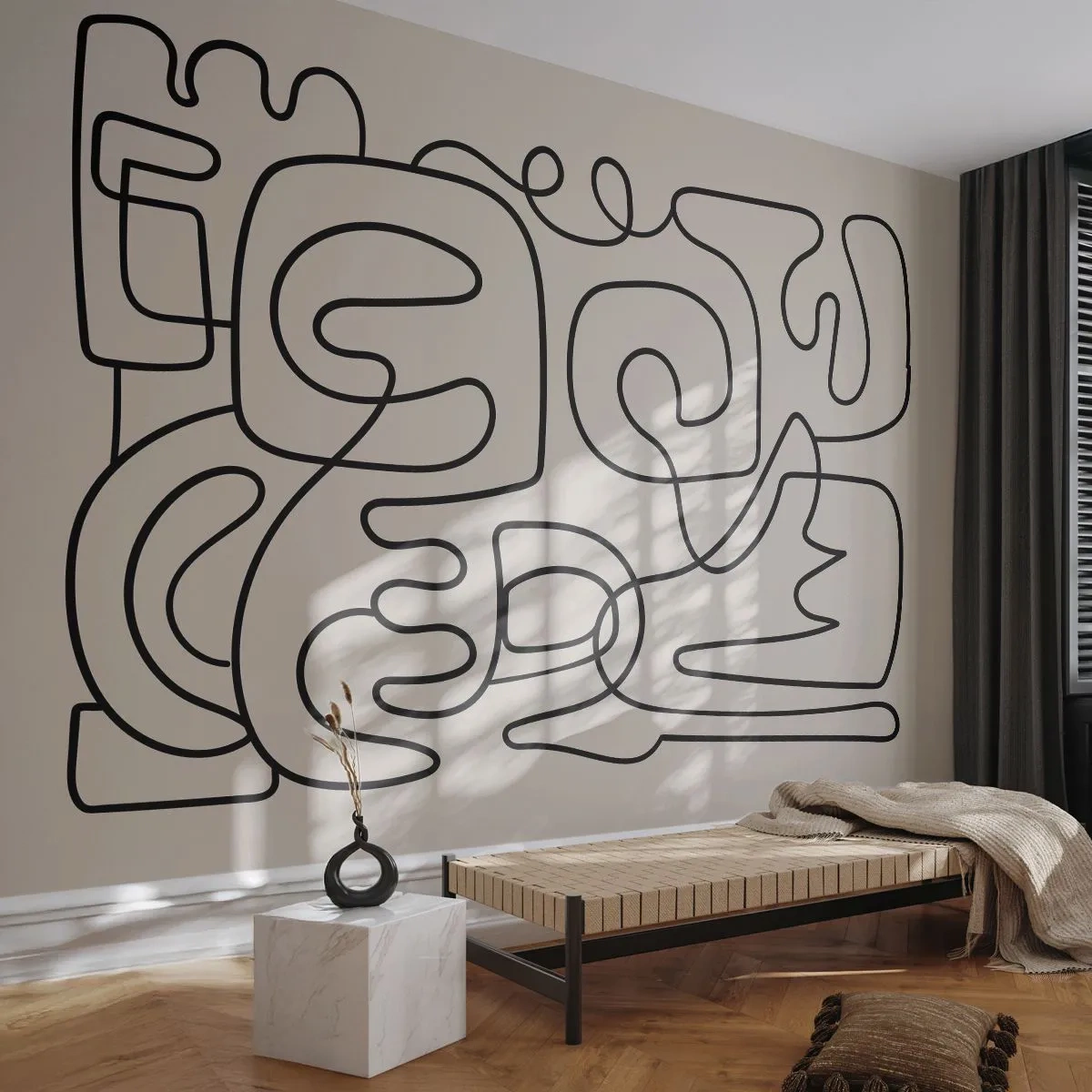 Tapet Standard Eco - Pe traseu - Abstracția, Bucată, Linie de arta - 150x105 cm