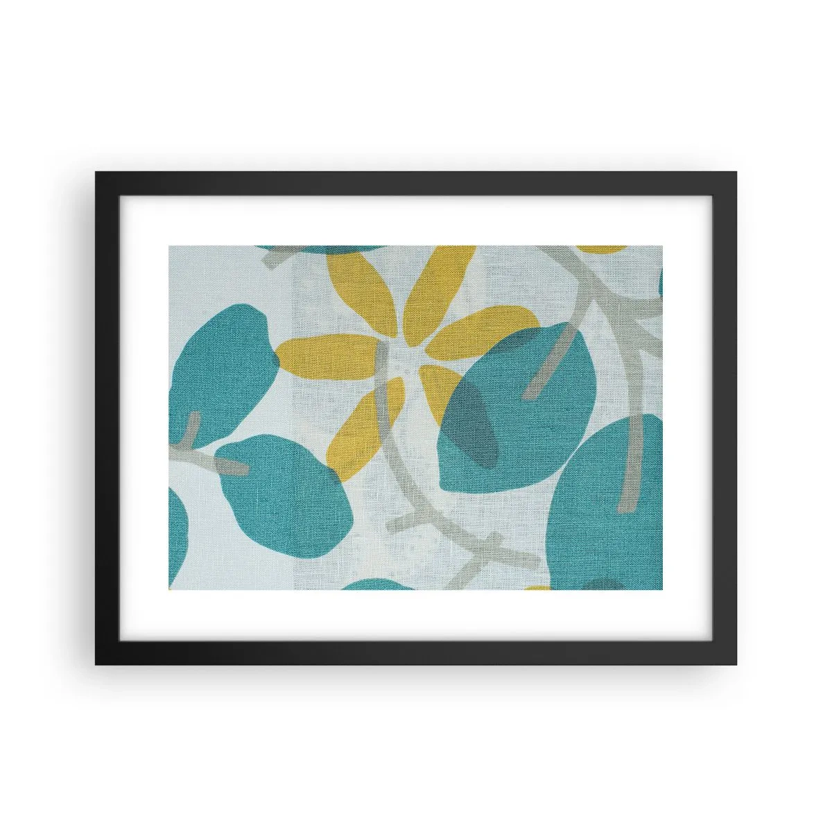 Poster în ramă neagră - Printre frunzele de azur - 40x30 cm