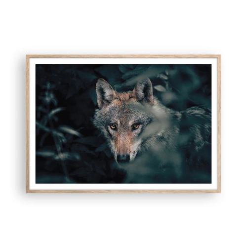 Poster în ramă de stejar deschis - Vânător - 100x70 cm
