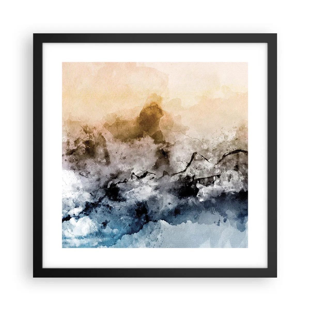 Poster în ramă neagră - Scufundate într-un vârtej de ceață - 40x40 cm