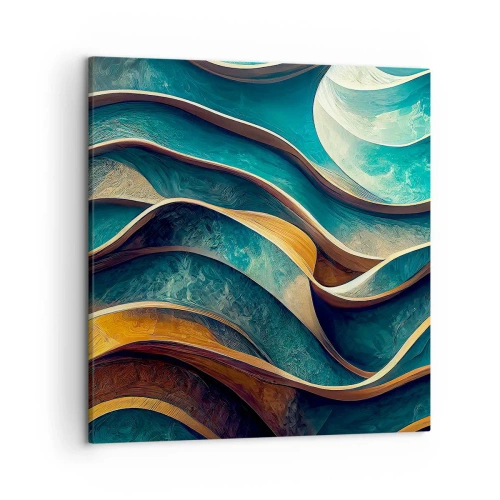 Tablou pe pânză - Meandre de albastru - 50x50 cm