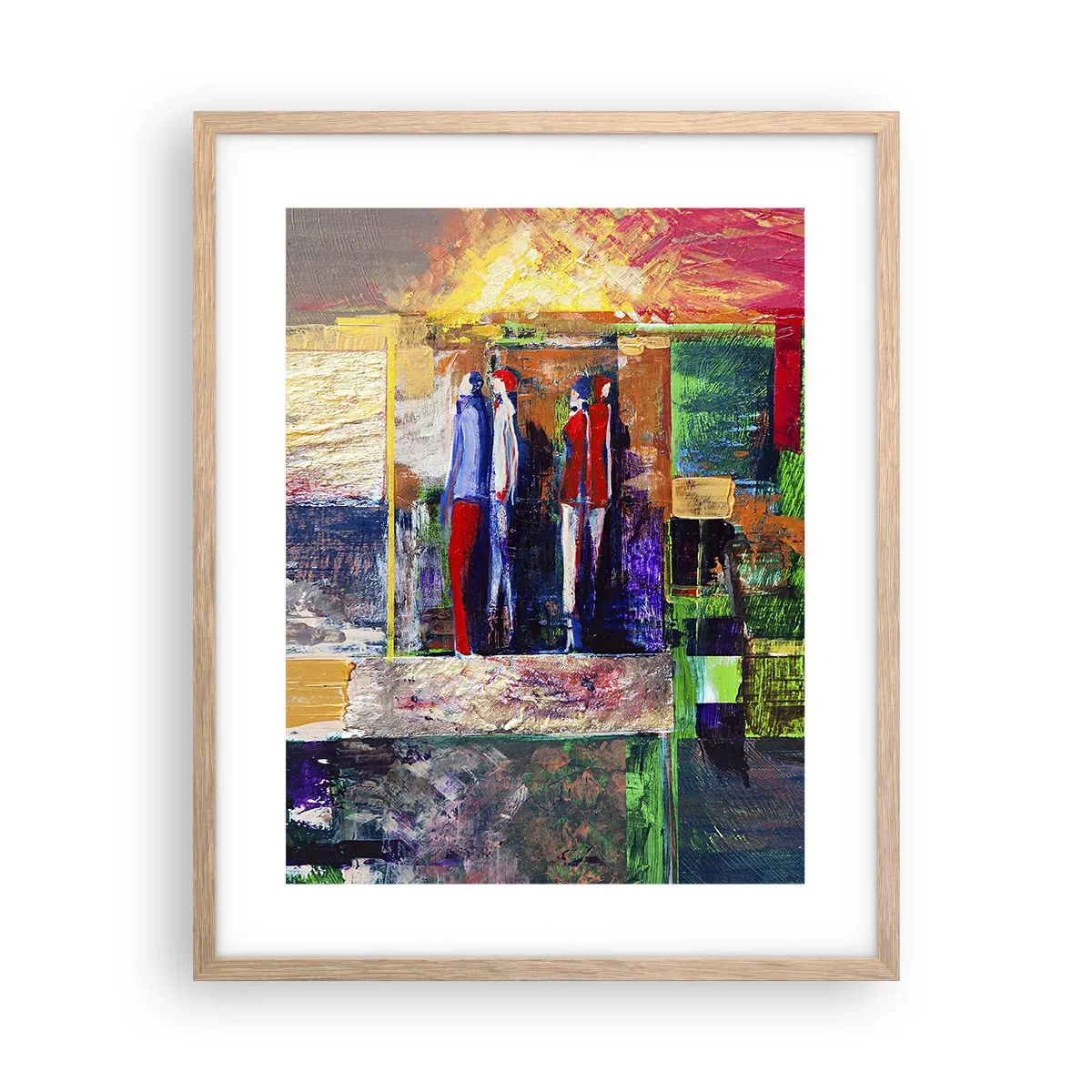 Poster în ramă de stejar deschis - Relații și emoții - 40x50 cm