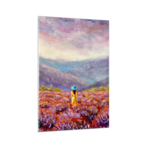 Tablou pe sticlă - Într-o lume de lavandă - 70x100 cm