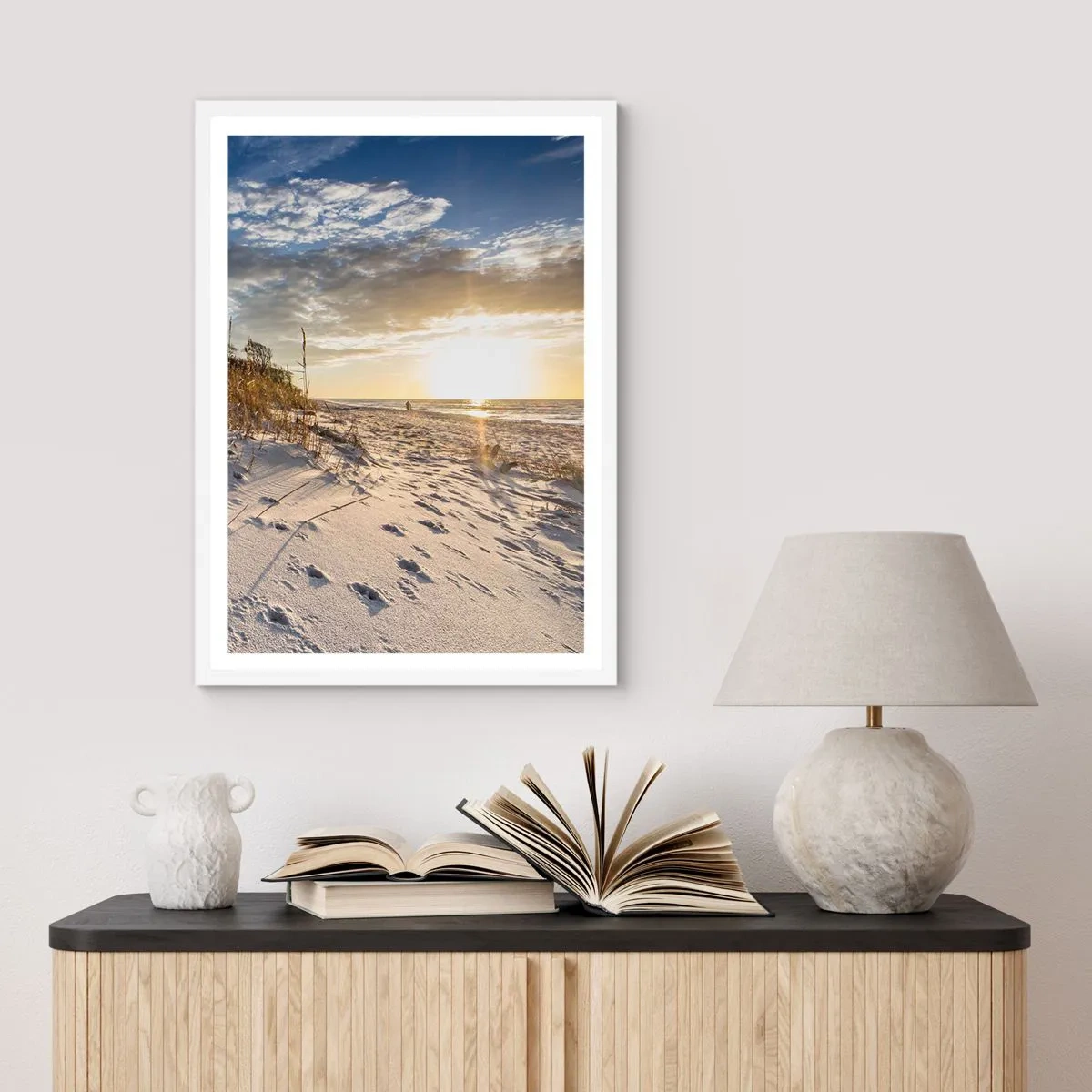 Poster în ramă albă - Invitație la o plimbare - 30x40 cm