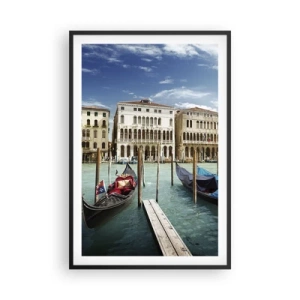 Poster în ramă neagră - Palate în albastru - 61x91 cm