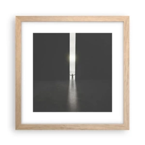 Poster în ramă de stejar deschis - Un pas spre un viitor luminos - 30x30 cm