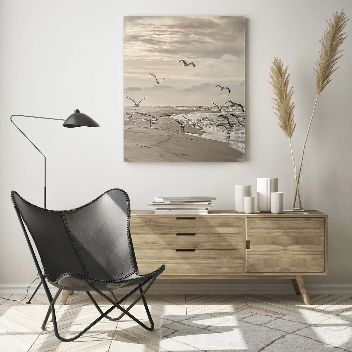 Tablou pe sticlă - Marea zumzăie, păsările cântă - 50x70 cm