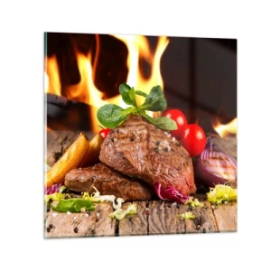 Tablou pe sticlă - Înconjurată de ardoare - 60x60 cm