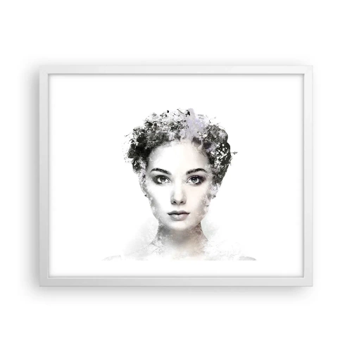 Poster în ramă albă - Un portret extrem de elegant - 50x40 cm