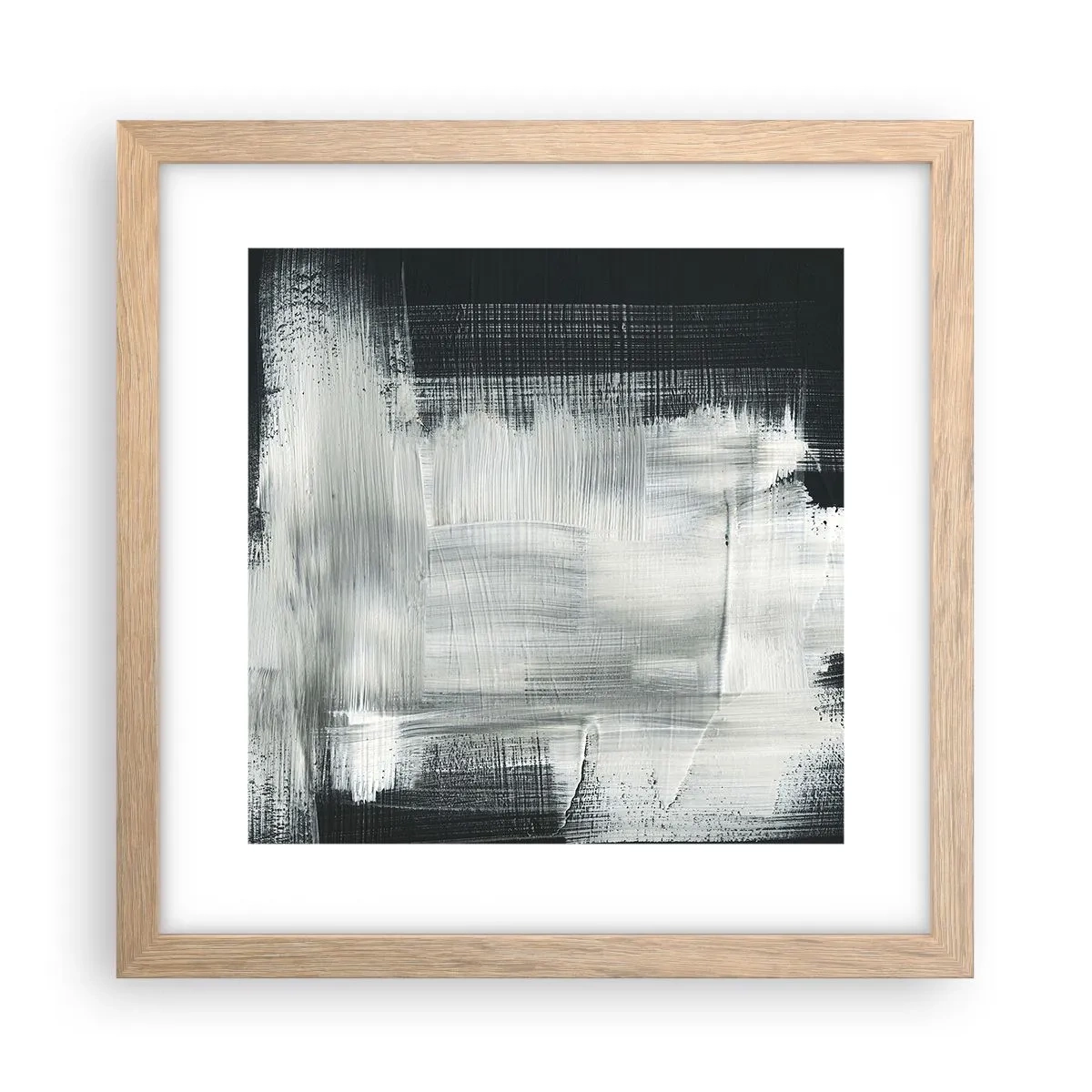 Poster în ramă de stejar deschis - Țesut vertical și orizontal - 30x30 cm