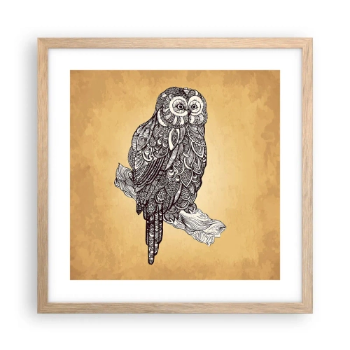 Poster în ramă de stejar deschis - Ornamente complicate de înțelepciune - 40x40 cm
