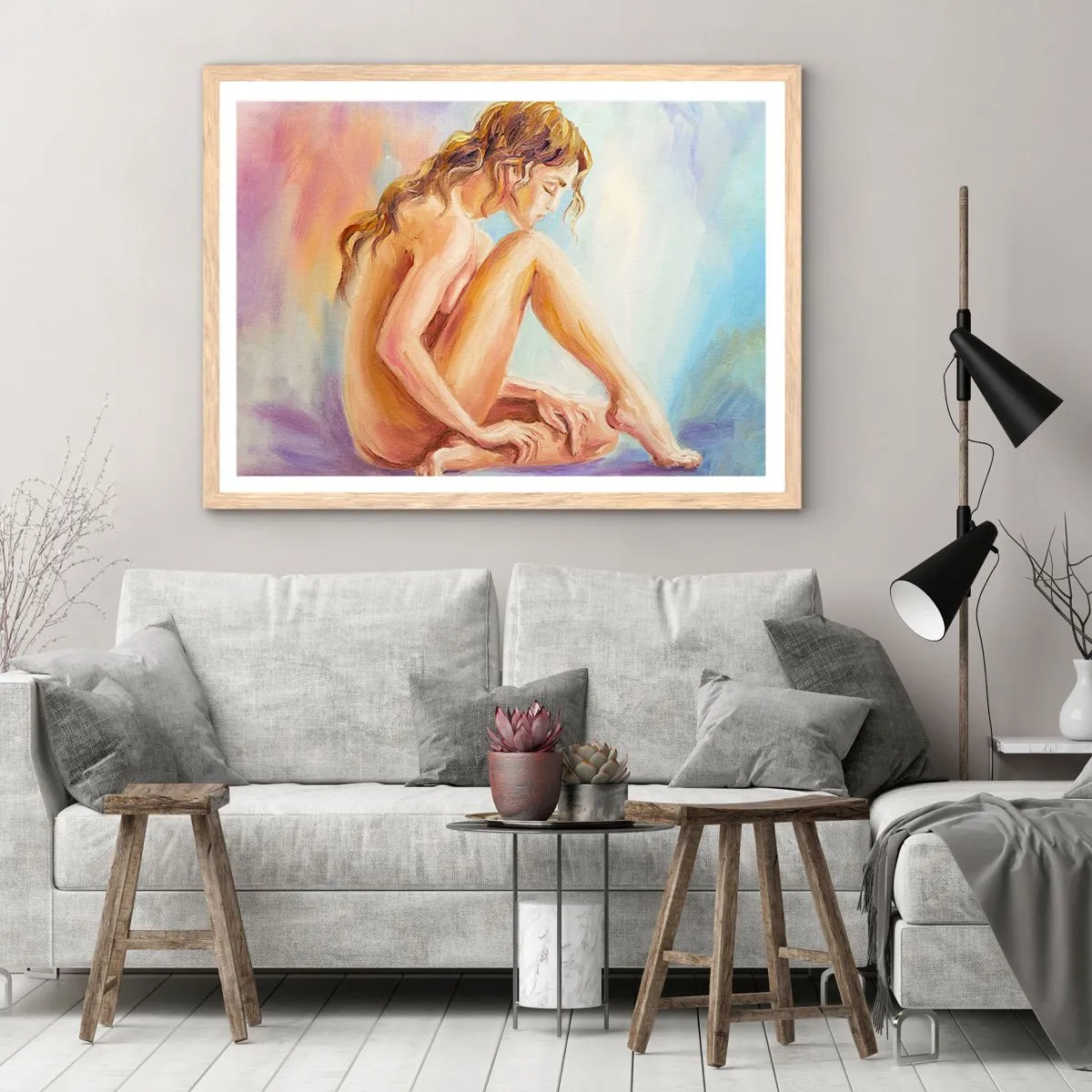 Poster în ramă de stejar deschis - Gest de tinerețe - 50x40 cm