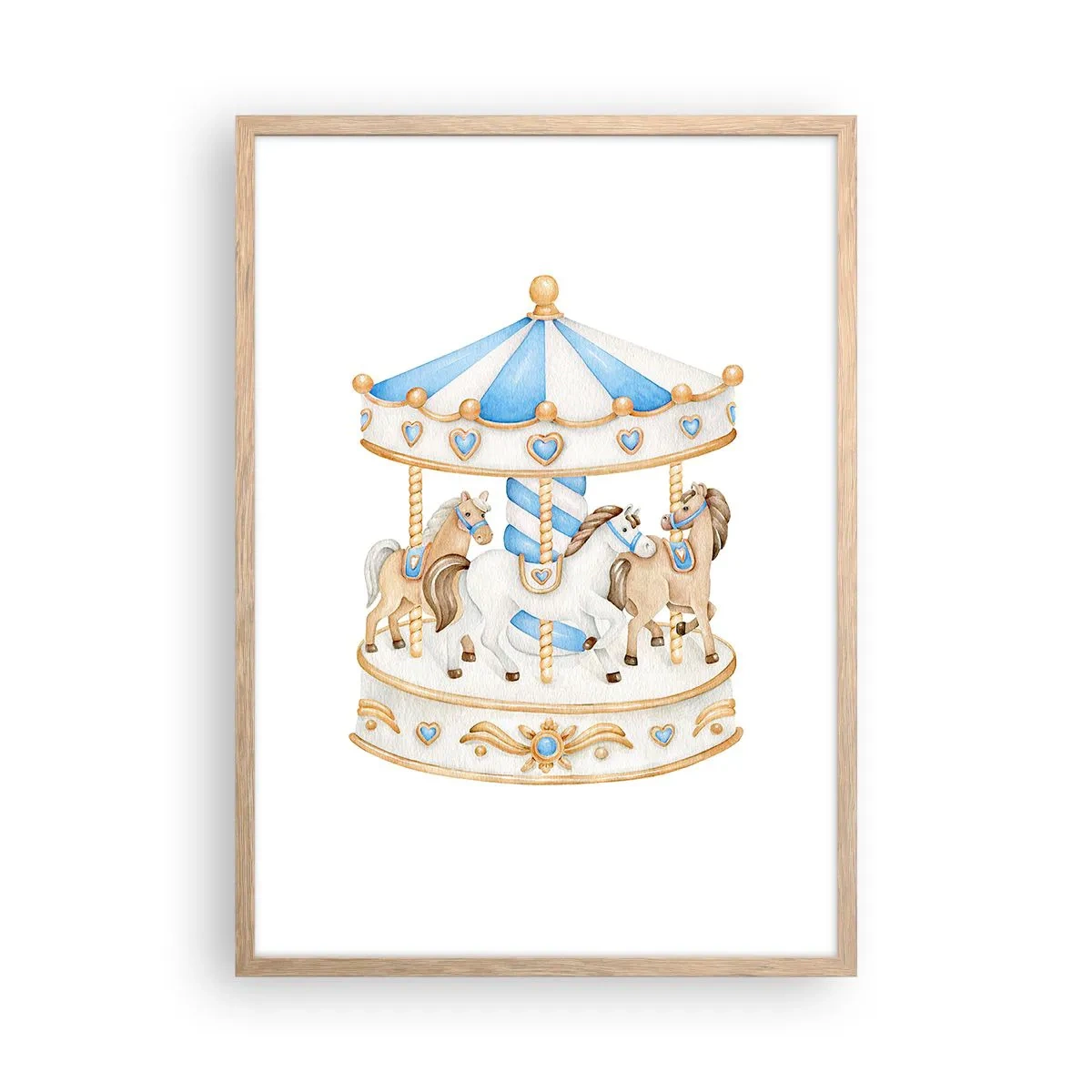 Poster în ramă de stejar deschis - Copilărie dulce - 50x70 cm