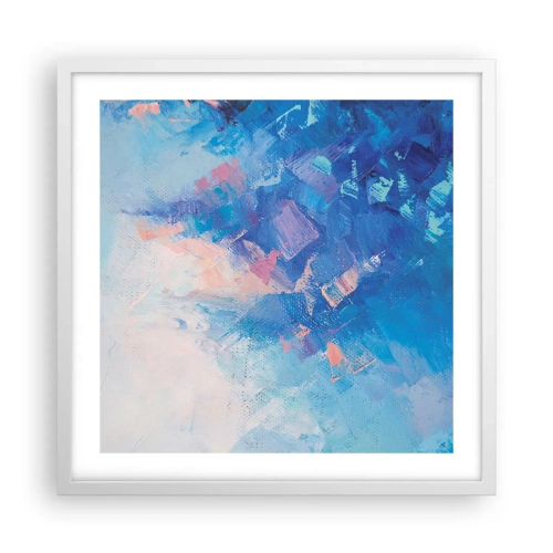 Poster în ramă albă - Abstracție de iarnă - 50x50 cm