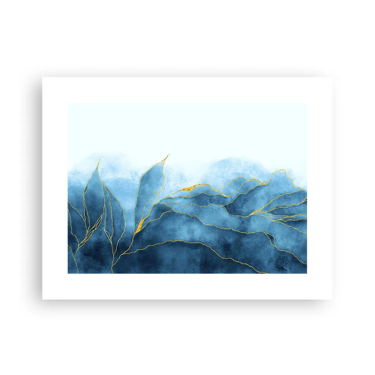 Poster - Albastru în aur - 40x30 cm
