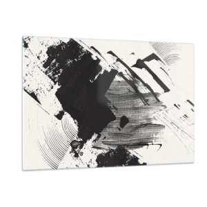 Tablou pe sticlă - Abstracție - expresie de negru - 120x80 cm