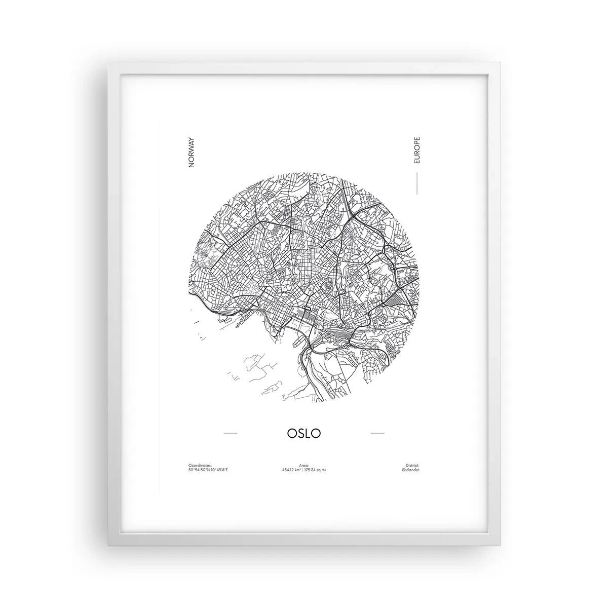 Poster în ramă albă - Anatomia Oslo - 40x50 cm