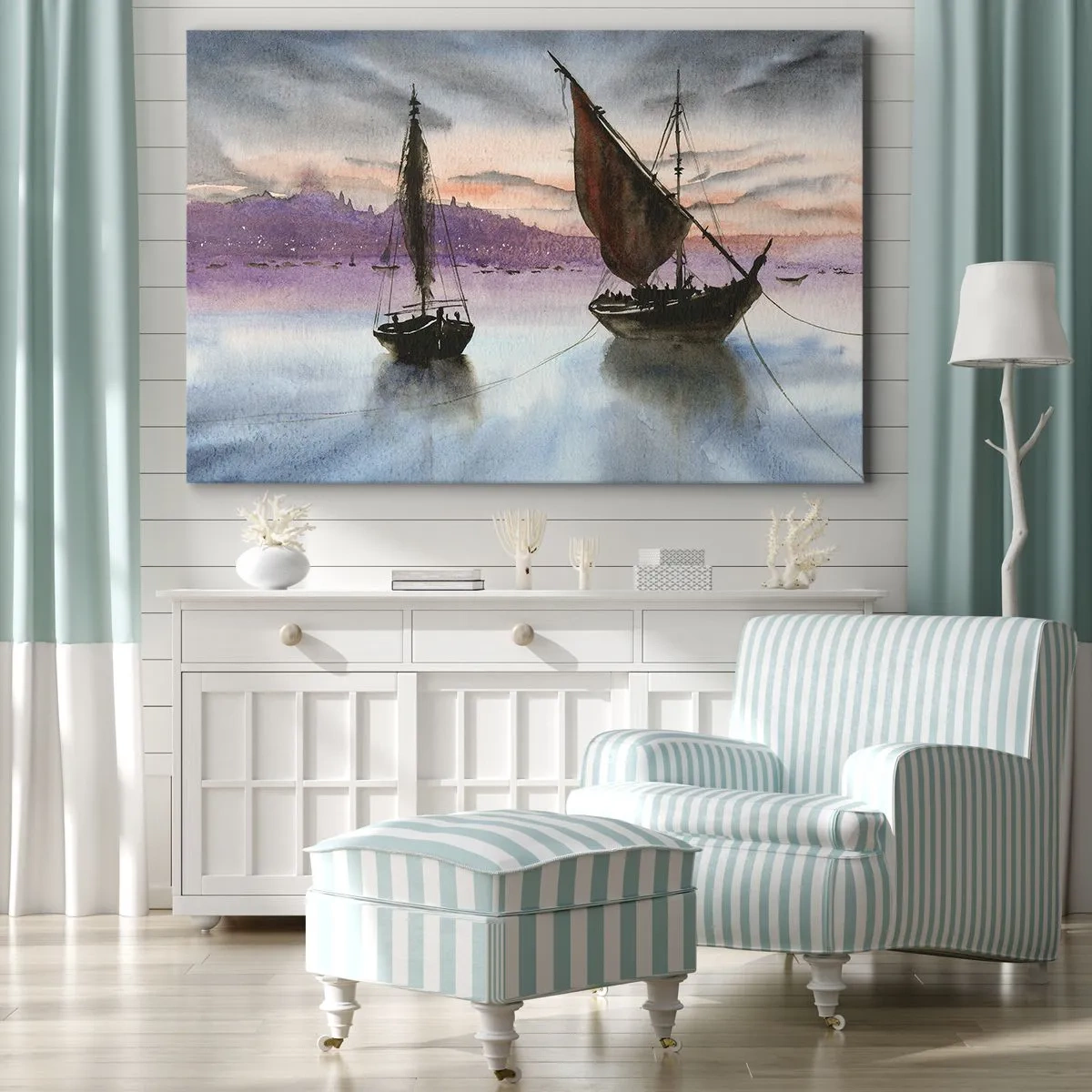 Tablou pe pânză - O seară în port - 70x50 cm