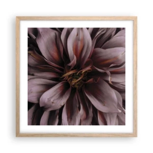Poster în ramă de stejar deschis - Inimă florală - 50x50 cm
