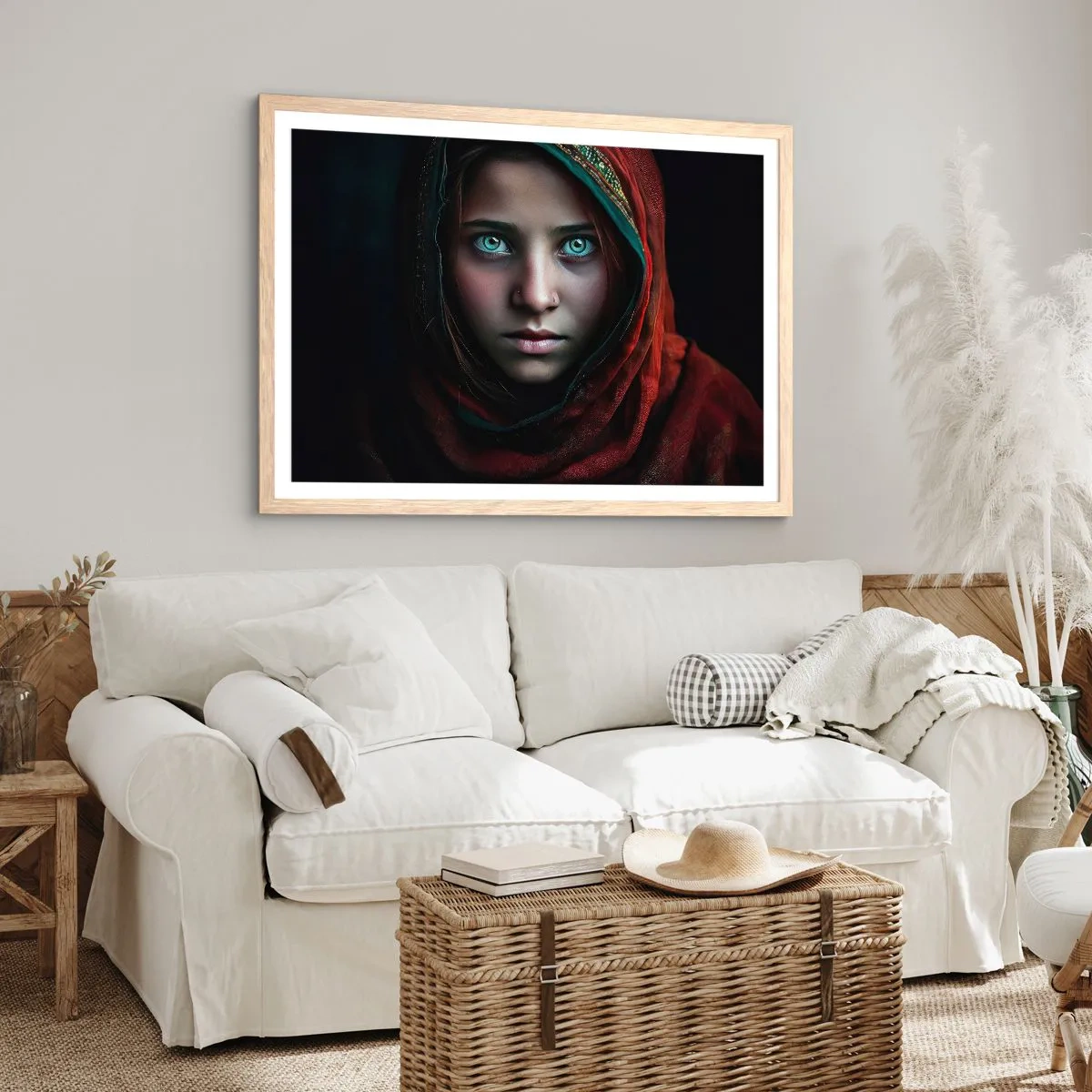 Poster în ramă de stejar deschis - Prințesa orientală - 70x50 cm