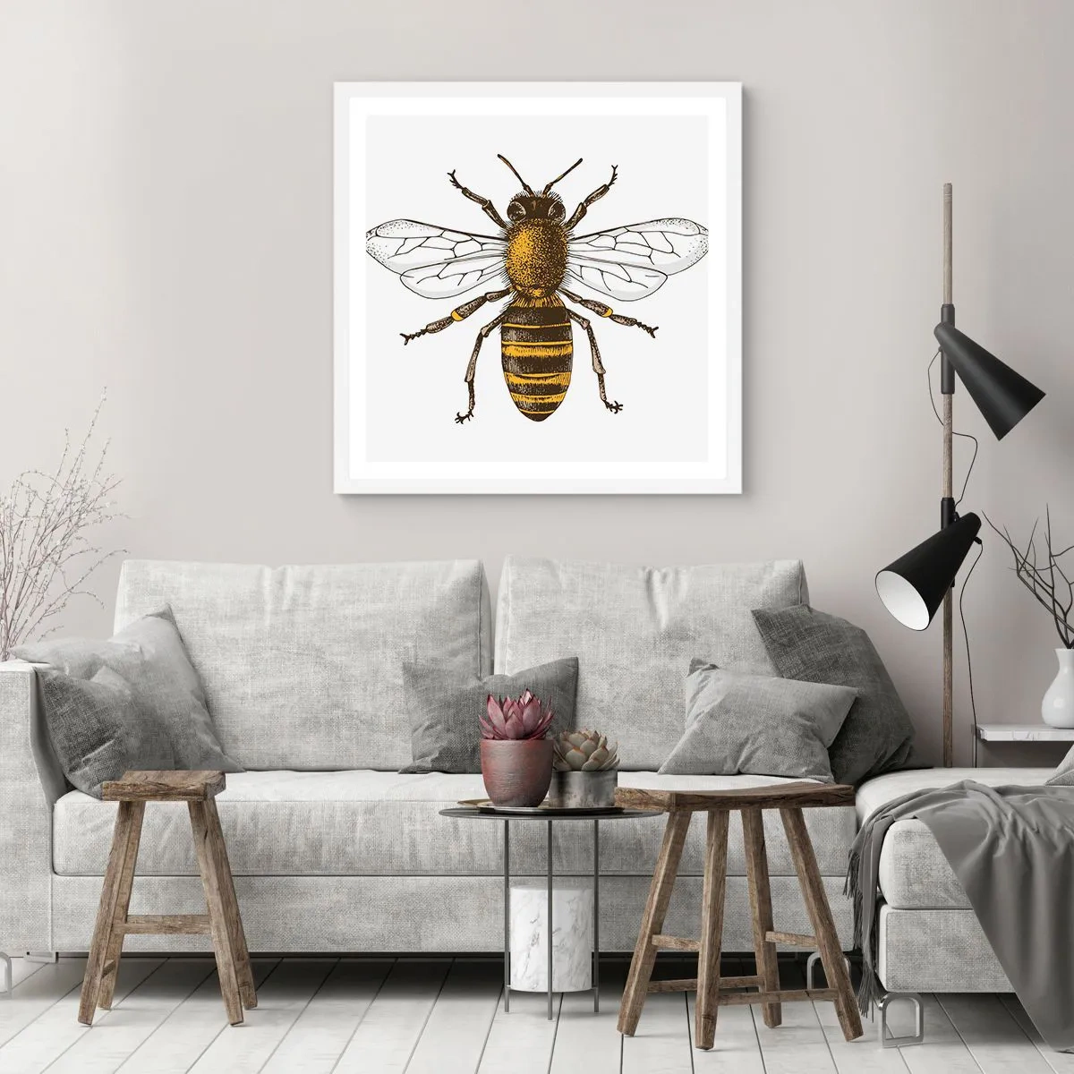 Poster în ramă albă - Frumoasă și bună - 50x50 cm