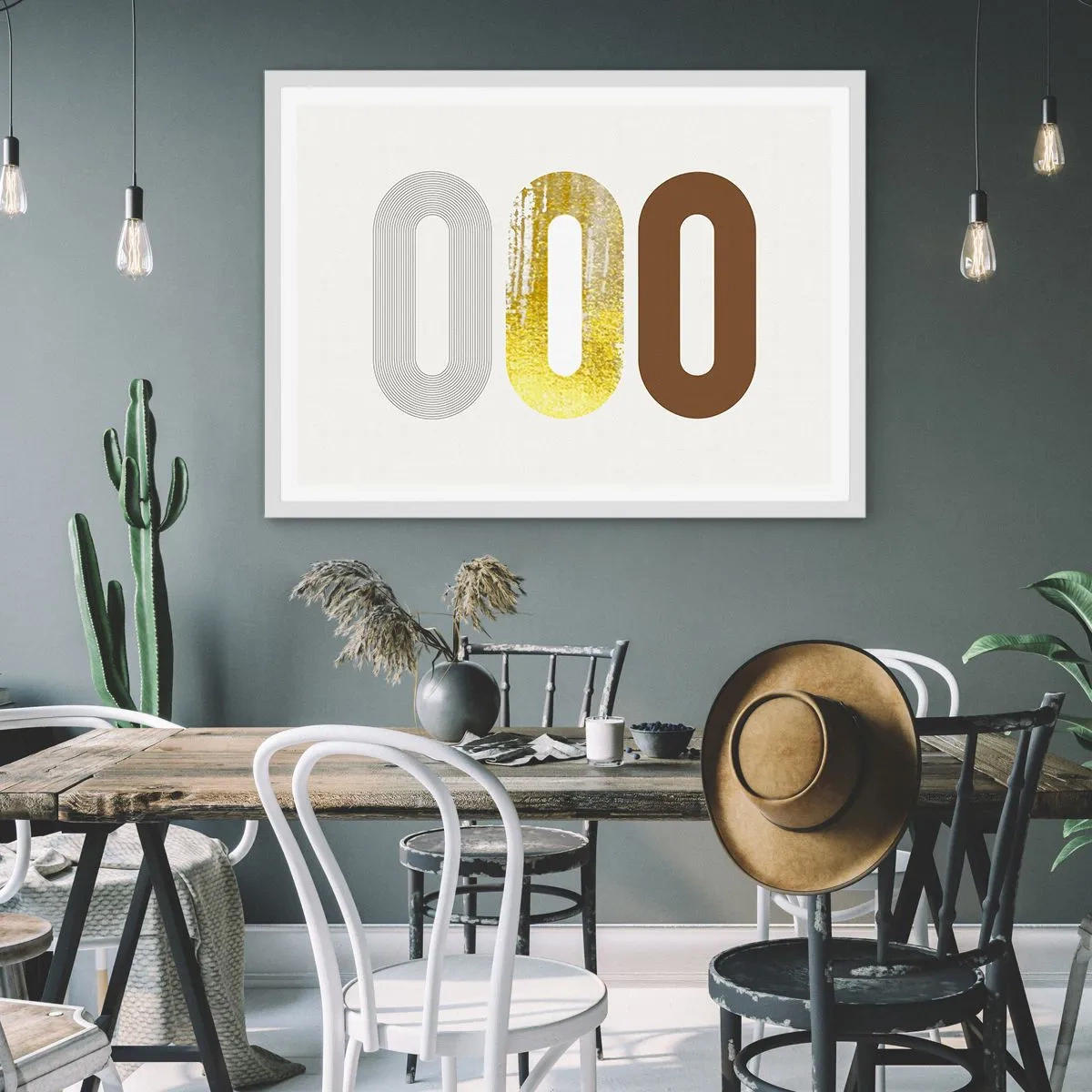 Poster în ramă albă - Ooo! - 70x50 cm