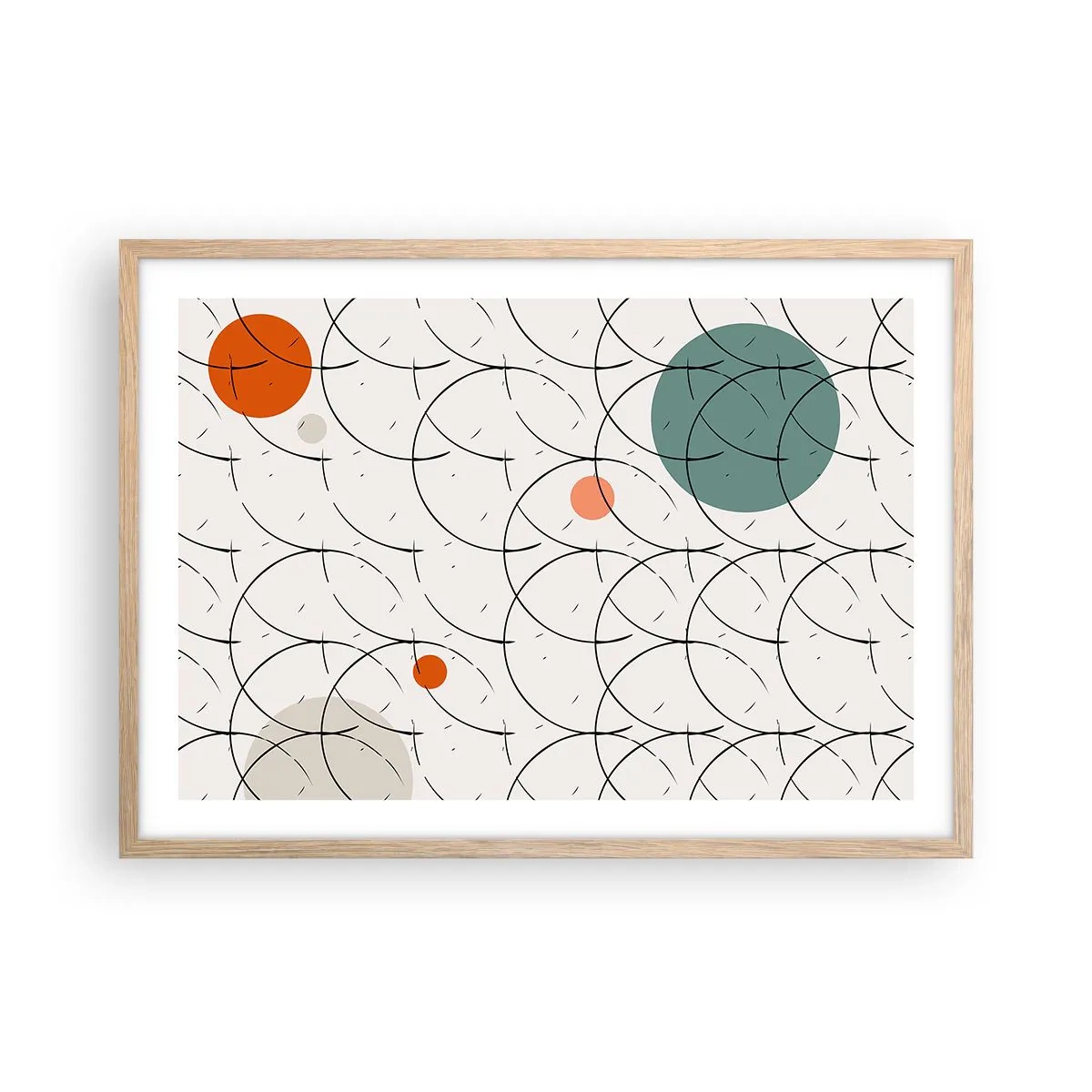 Poster în ramă de stejar deschis - În spiritul pop-art - 70x50 cm